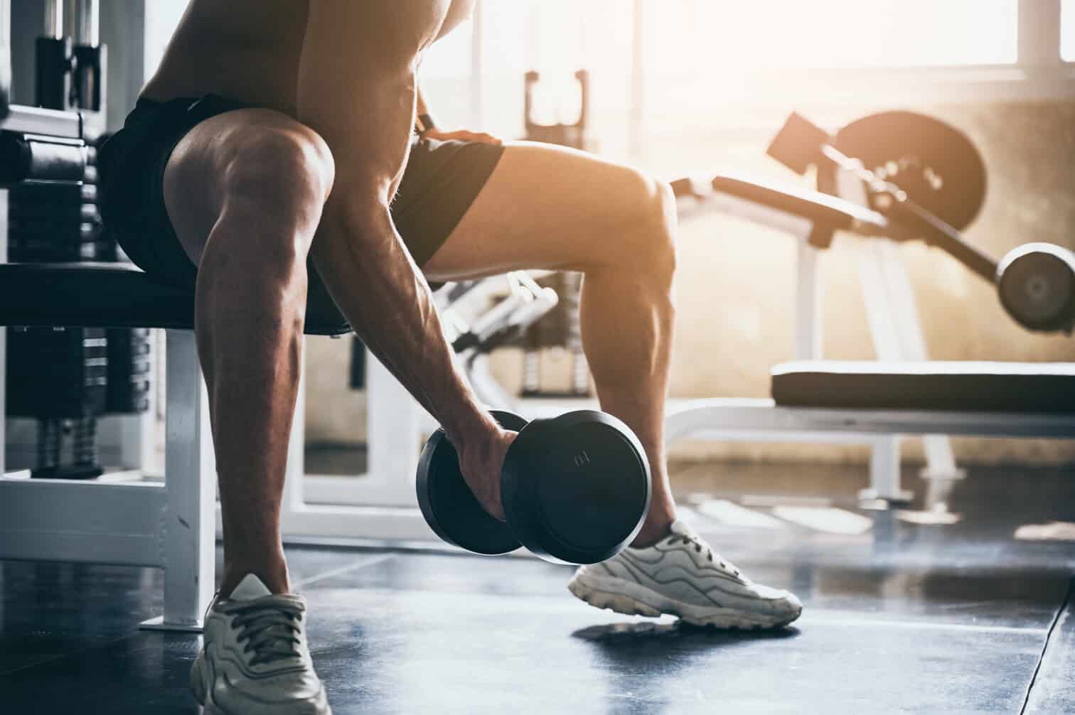 Man exercising in the sport gym